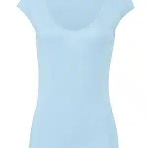 Sheer mini rib v-neck t-shirt