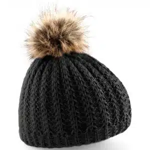 Fur pom pom beanie