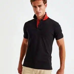 Men's classic fit contrast polo