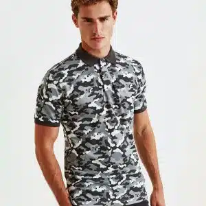 Men's camo piqué polo