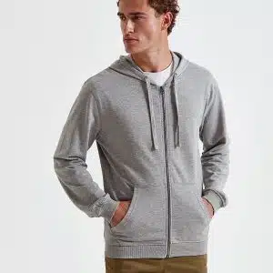 Men's coastal vintage wash loop back zip through hoodie