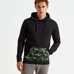 Men's camo trimmed hoodie