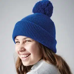 Junior reflective bobble beanie