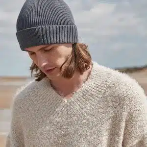 Organic cotton engineered patch beanie