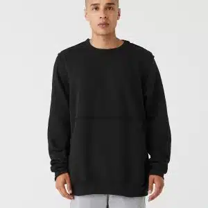 Unisex raw-seam crew pullover