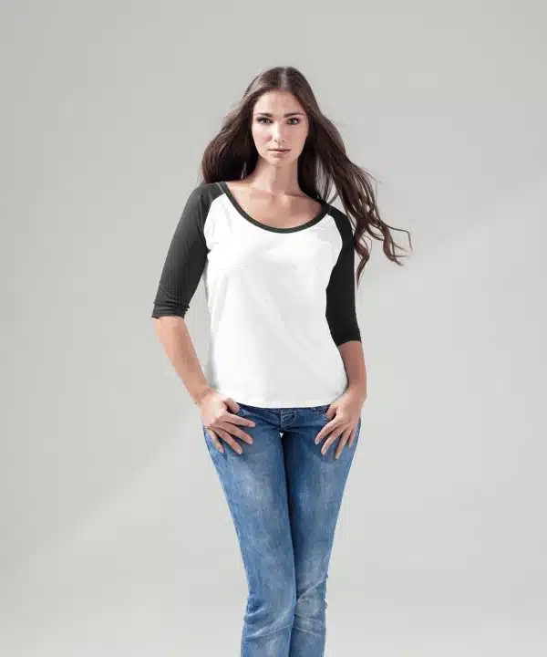 Women's ¾ contrast raglan tee