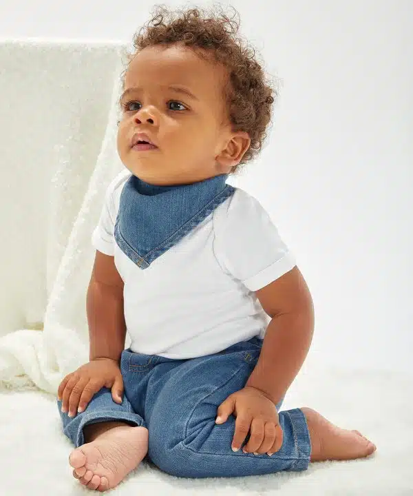 Baby Rocks denim bandana bib