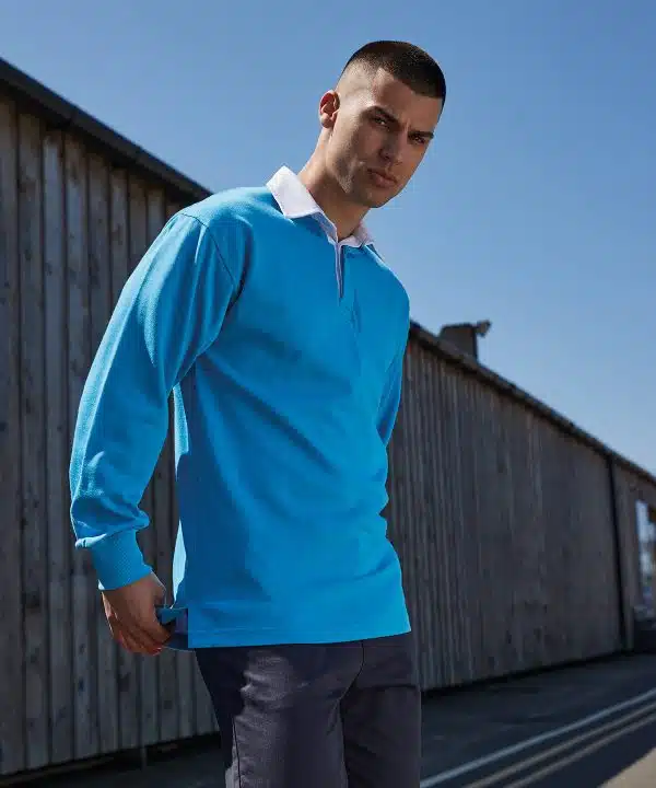 Long sleeve plain rugby shirt