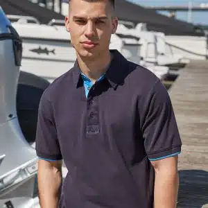 Contrast piqué polo shirt