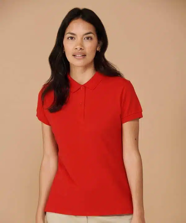 Women's micro-fine piqué polo shirt