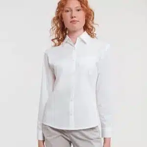 Women's long sleeve 100% cotton poplin shirt