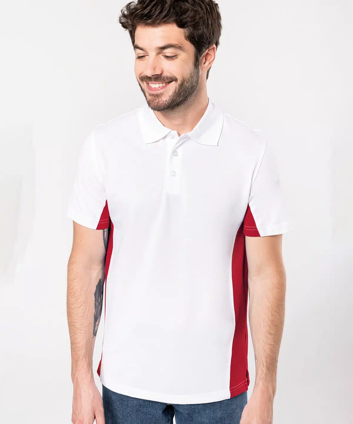 Flags short sleeve bi-colour polo shirt