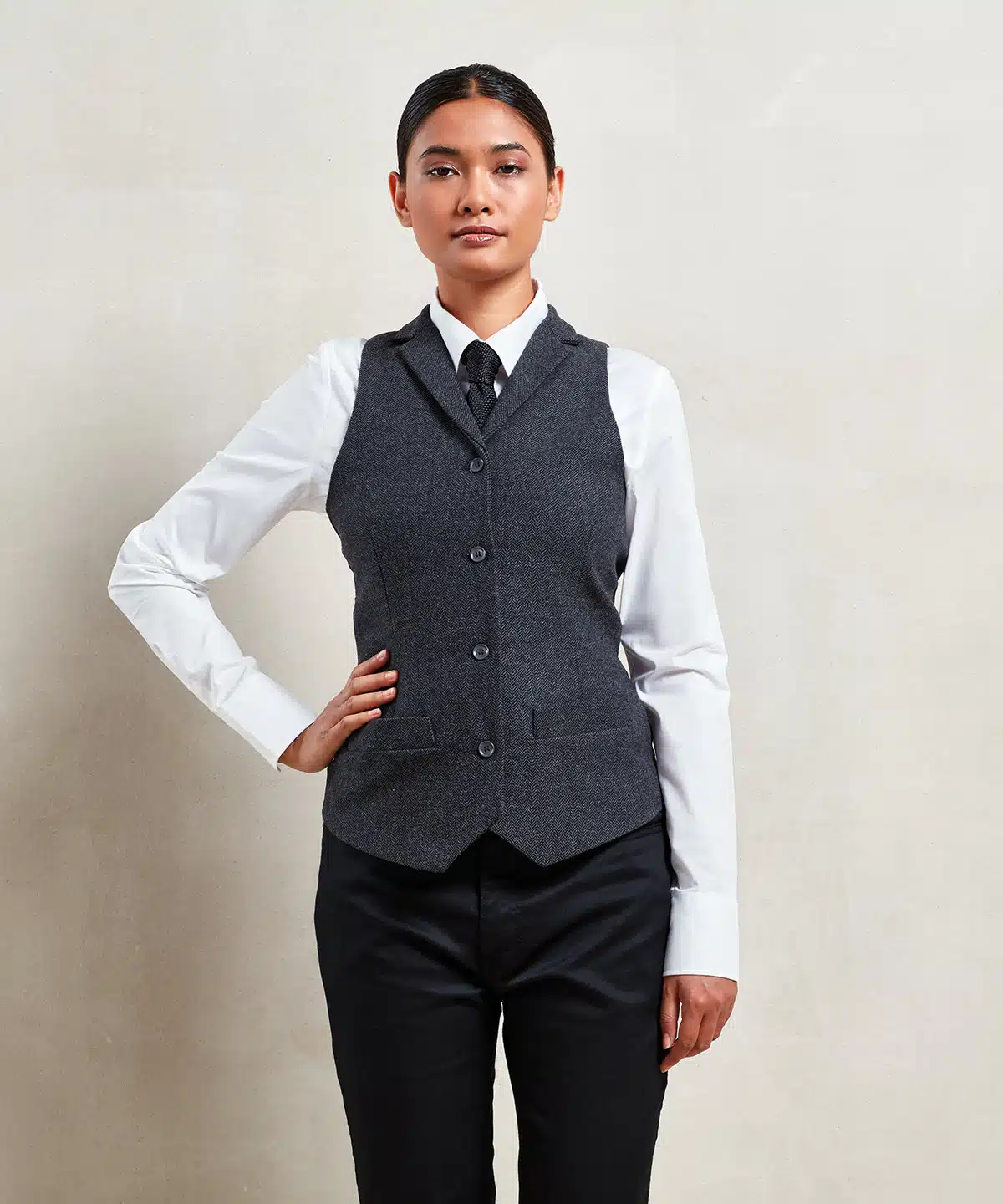 Women's herringbone waistcoat