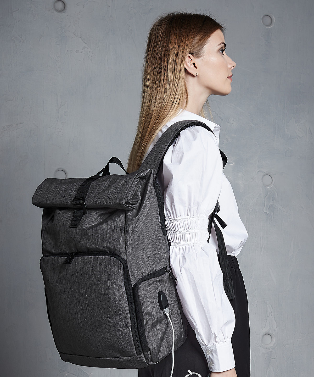 Q-Tech charge roll-top backpack