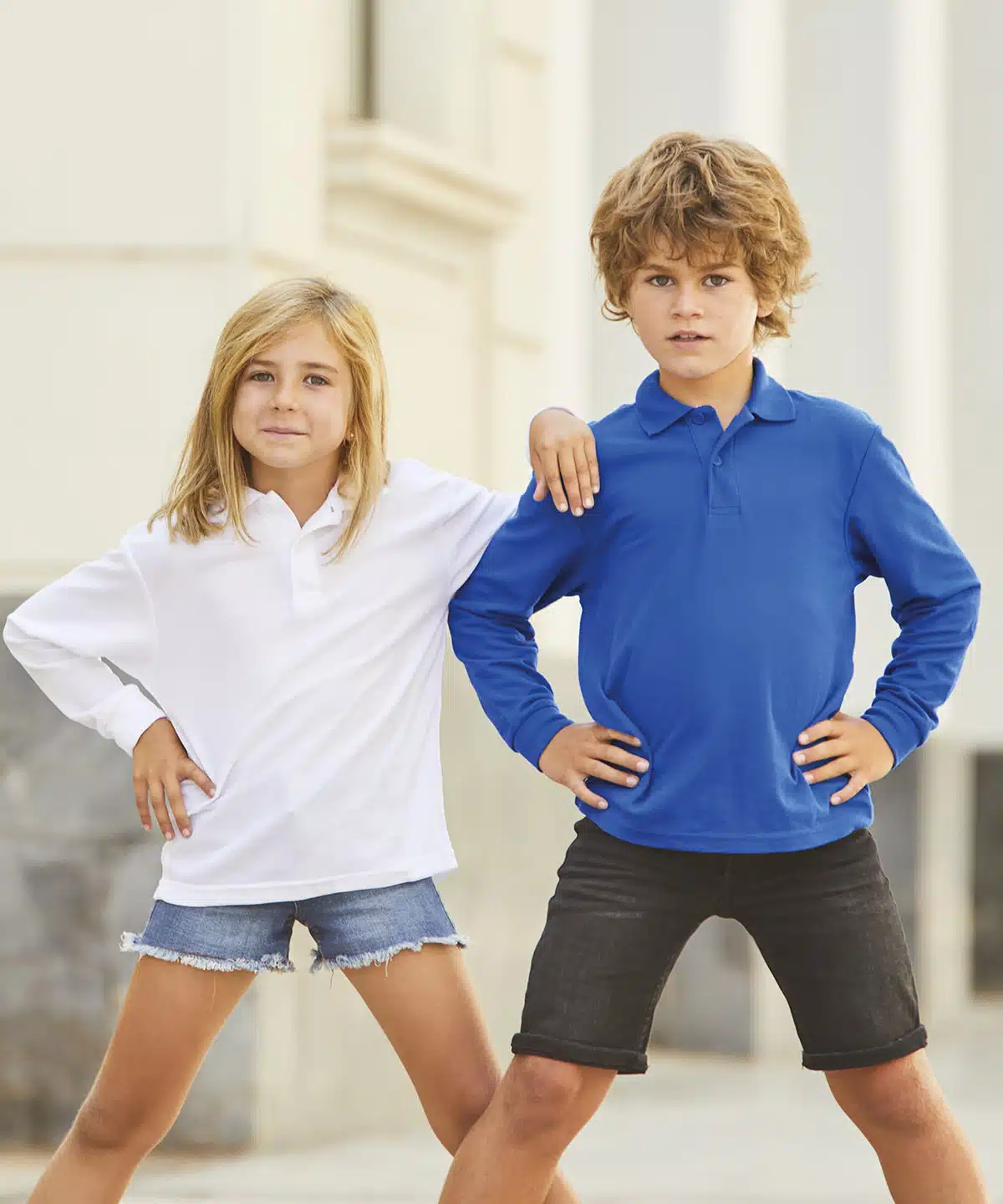 Kids long sleeve 65/35 polo