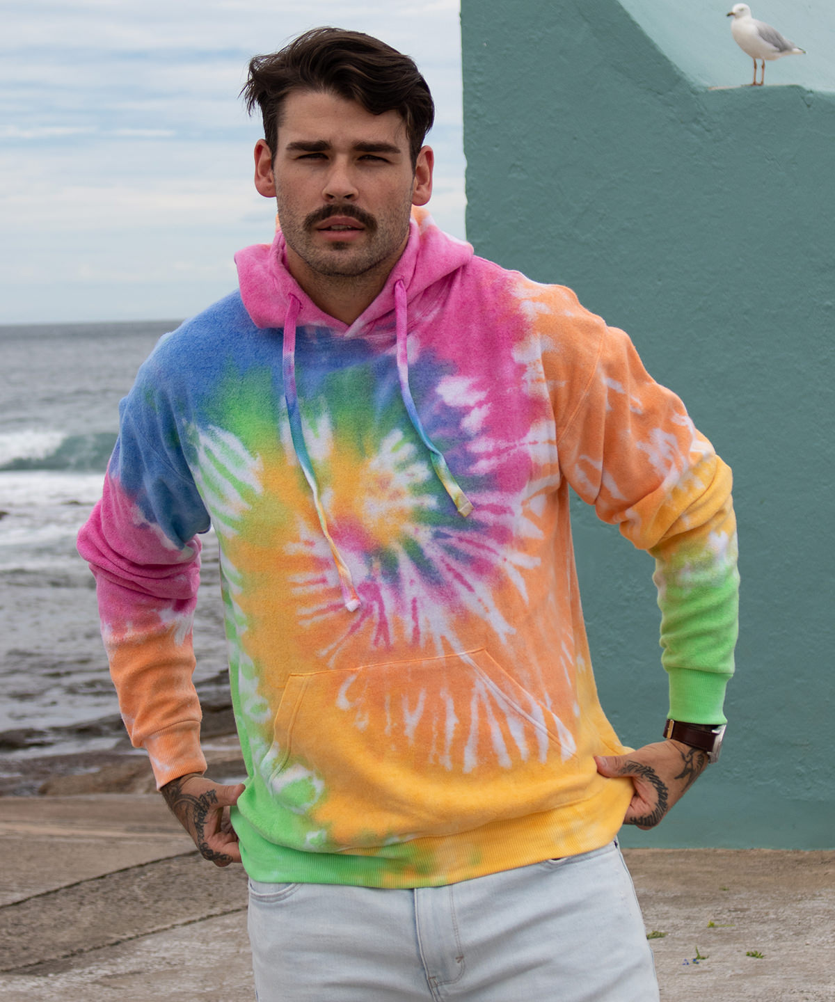 Rainbow tie-dye hoodie