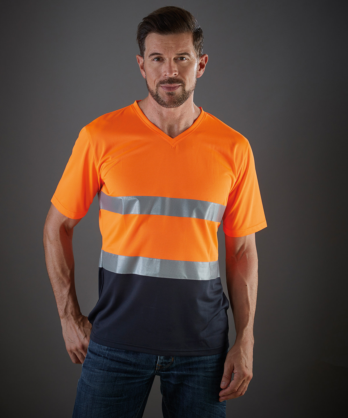 Hi-vis top cool super light v-neck t-shirt (HVJ910)